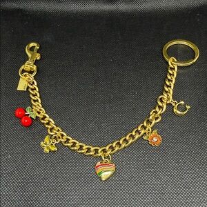 ✅ PRICE IS FIRM ✅ FASHION Keychain with Heart, Cherry, Flower & Bee Charms